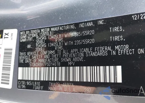 2023 Toyota Highlander Limited z USA, uszkodzony, nr VIN 5TDKDRBH7PS014618